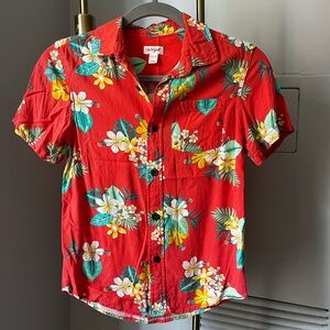 Cat & Jack Tropical Print Button Down Shirt (Medium)
